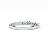 Half Eternity Wedding Band with 0.22 TCW Round and Baguette Cut Moissanite – Yellow, White, or Rose Gold