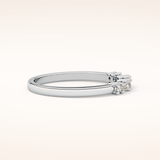 0.22 TCW Round & Baguette Shaped Moissanite Half Eternity Wedding Band