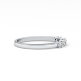 Half Eternity Wedding Band with 0.22 TCW Round and Baguette Cut Moissanite – Yellow, White, or Rose Gold