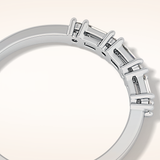 0.22 TCW Round & Baguette Shaped Moissanite Half Eternity Wedding Band