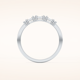 0.22 TCW Round & Baguette Shaped Moissanite Half Eternity Wedding Band
