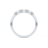 Half Eternity Wedding Band with 0.22 TCW Round and Baguette Cut Moissanite – Yellow, White, or Rose Gold