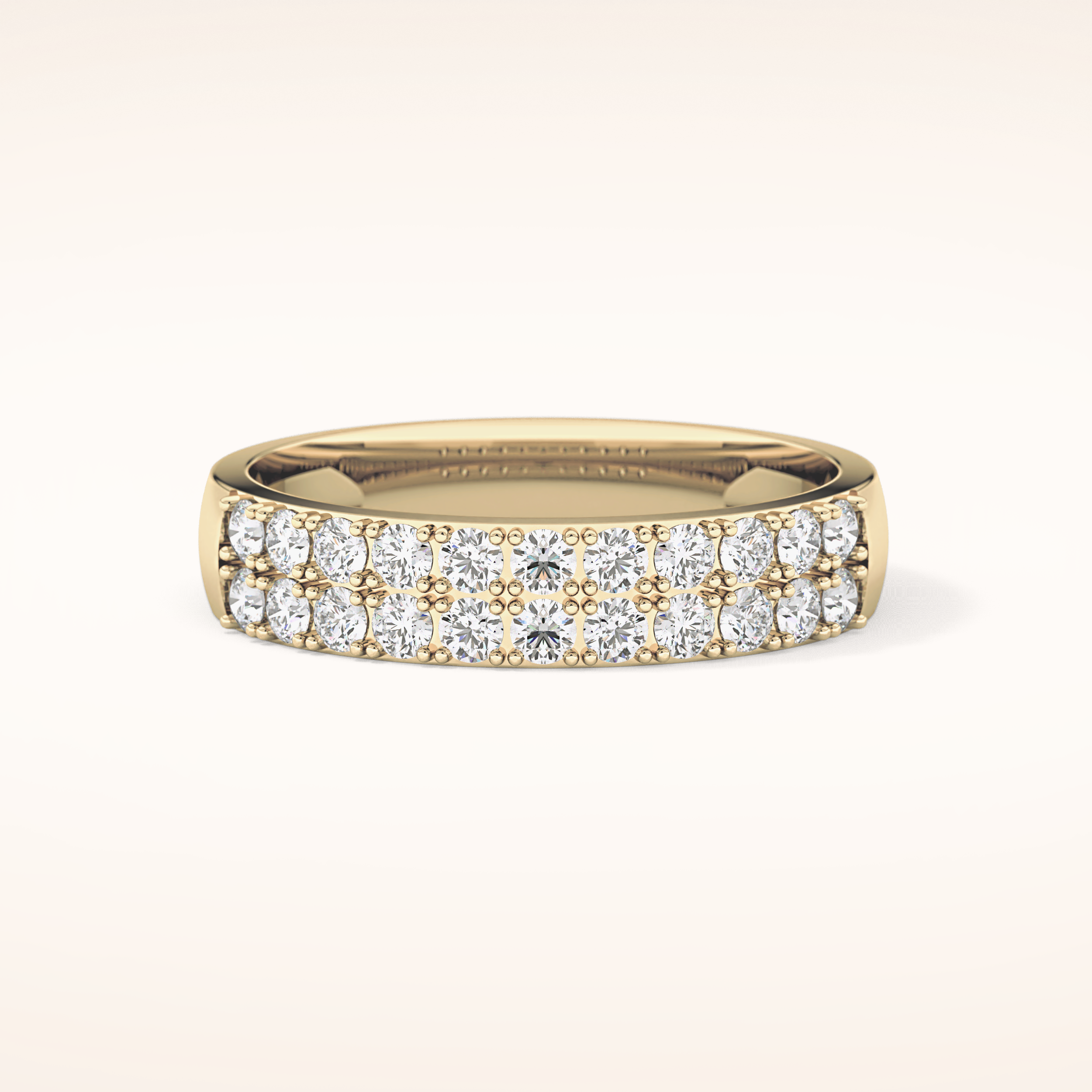 0.77 TCW Round Shaped Moissanite Half Eternity Wedding Band