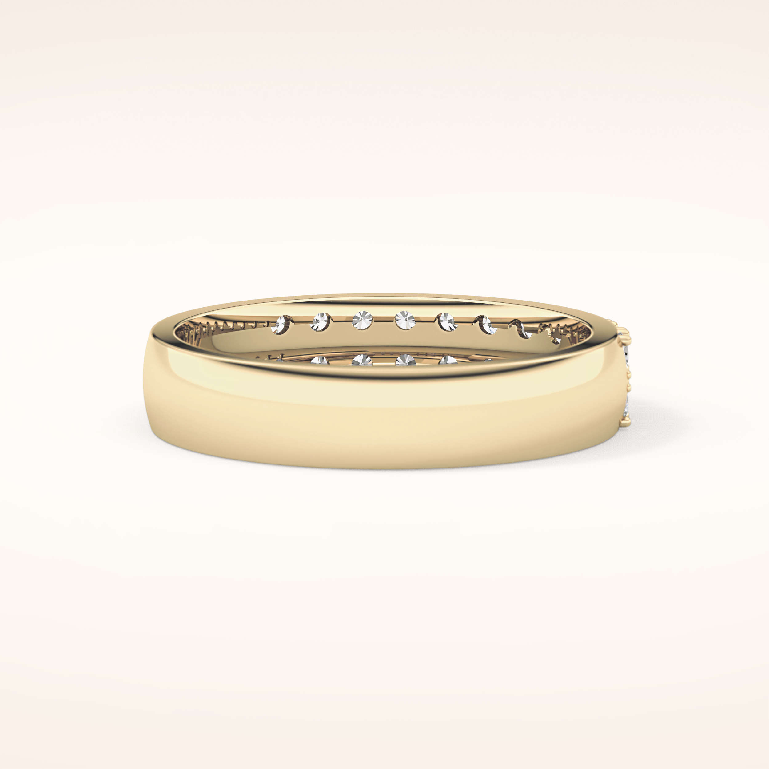 0.77 TCW Round Shaped Moissanite Half Eternity Wedding Band