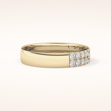 0.77 TCW Round Shaped Moissanite Half Eternity Wedding Band
