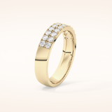 0.77 TCW Round Shaped Moissanite Half Eternity Wedding Band