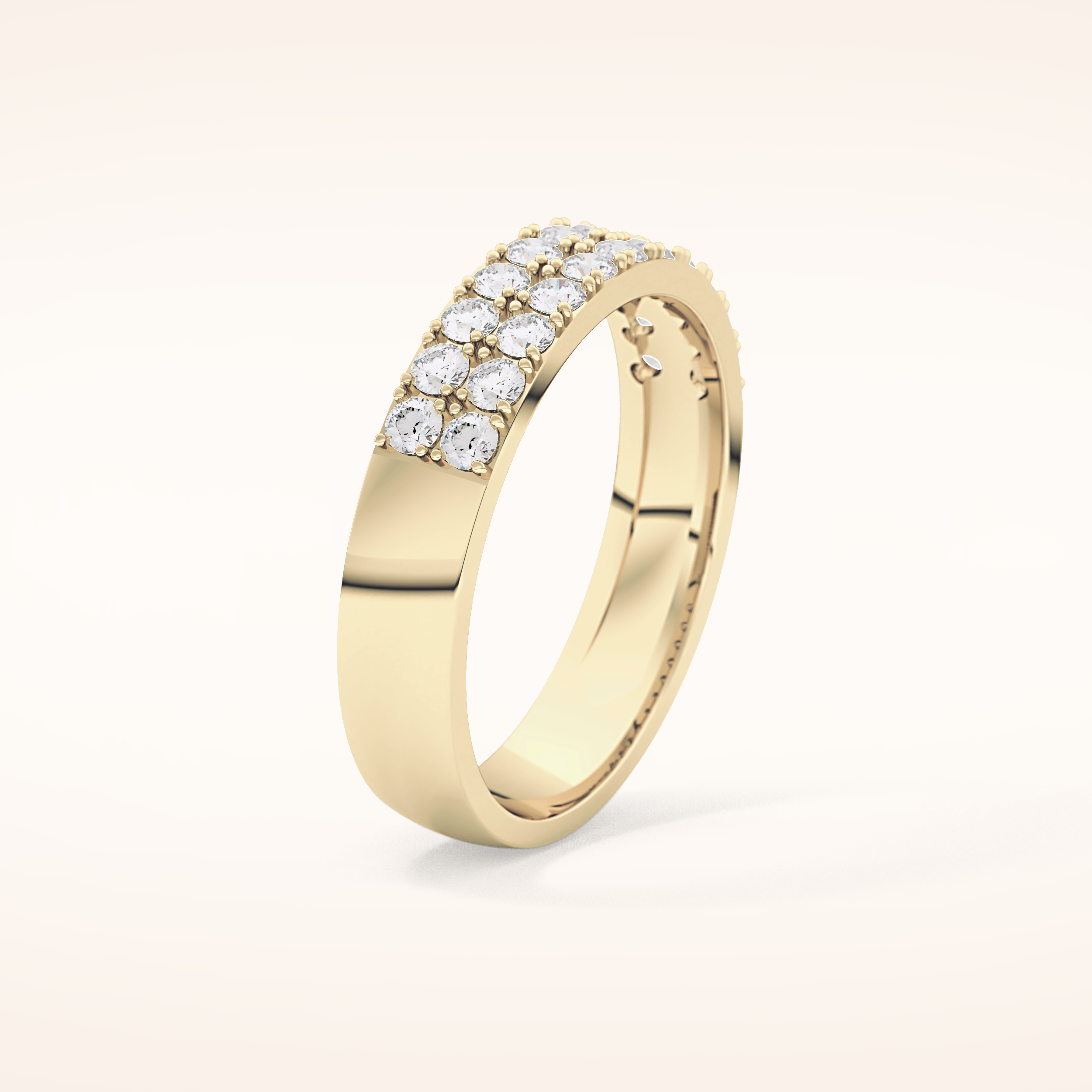 0.77 TCW Round Shaped Moissanite Half Eternity Wedding Band