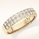 0.77 TCW Round Shaped Moissanite Half Eternity Wedding Band