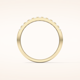 0.77 TCW Round Shaped Moissanite Half Eternity Wedding Band