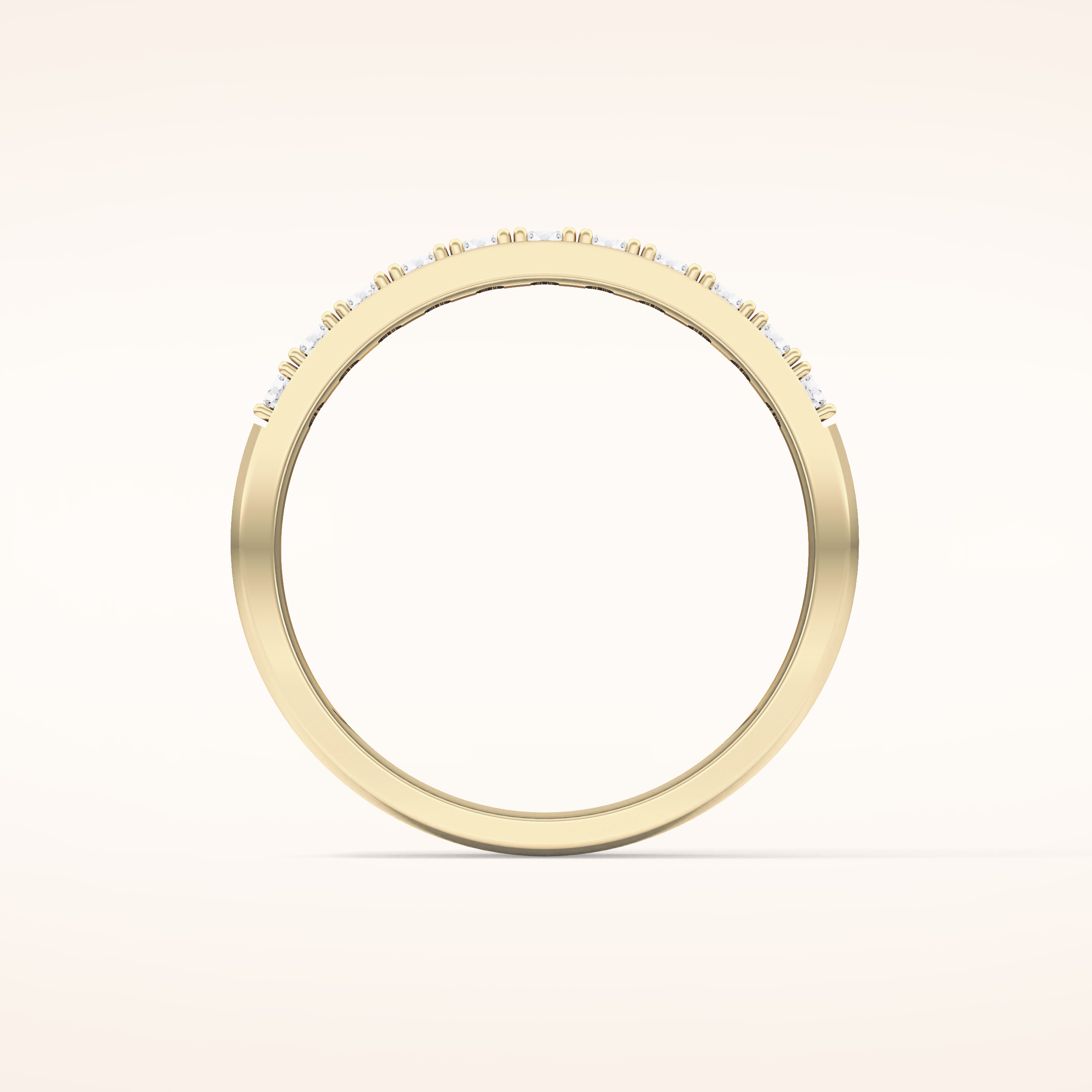 0.77 TCW Round Shaped Moissanite Half Eternity Wedding Band