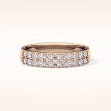 0.77 TCW Round Shaped Moissanite Half Eternity Wedding Band