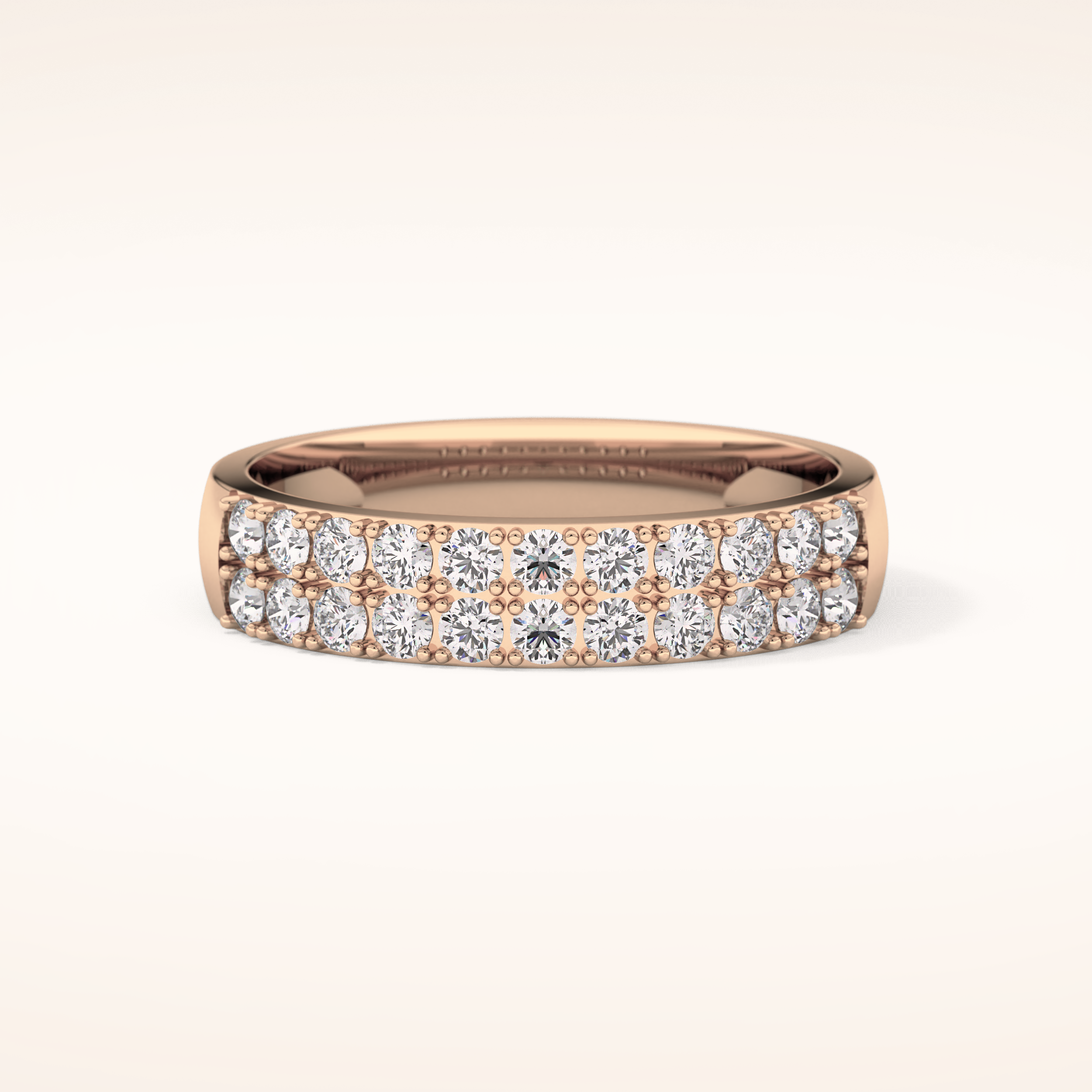 0.77 TCW Round Shaped Moissanite Half Eternity Wedding Band
