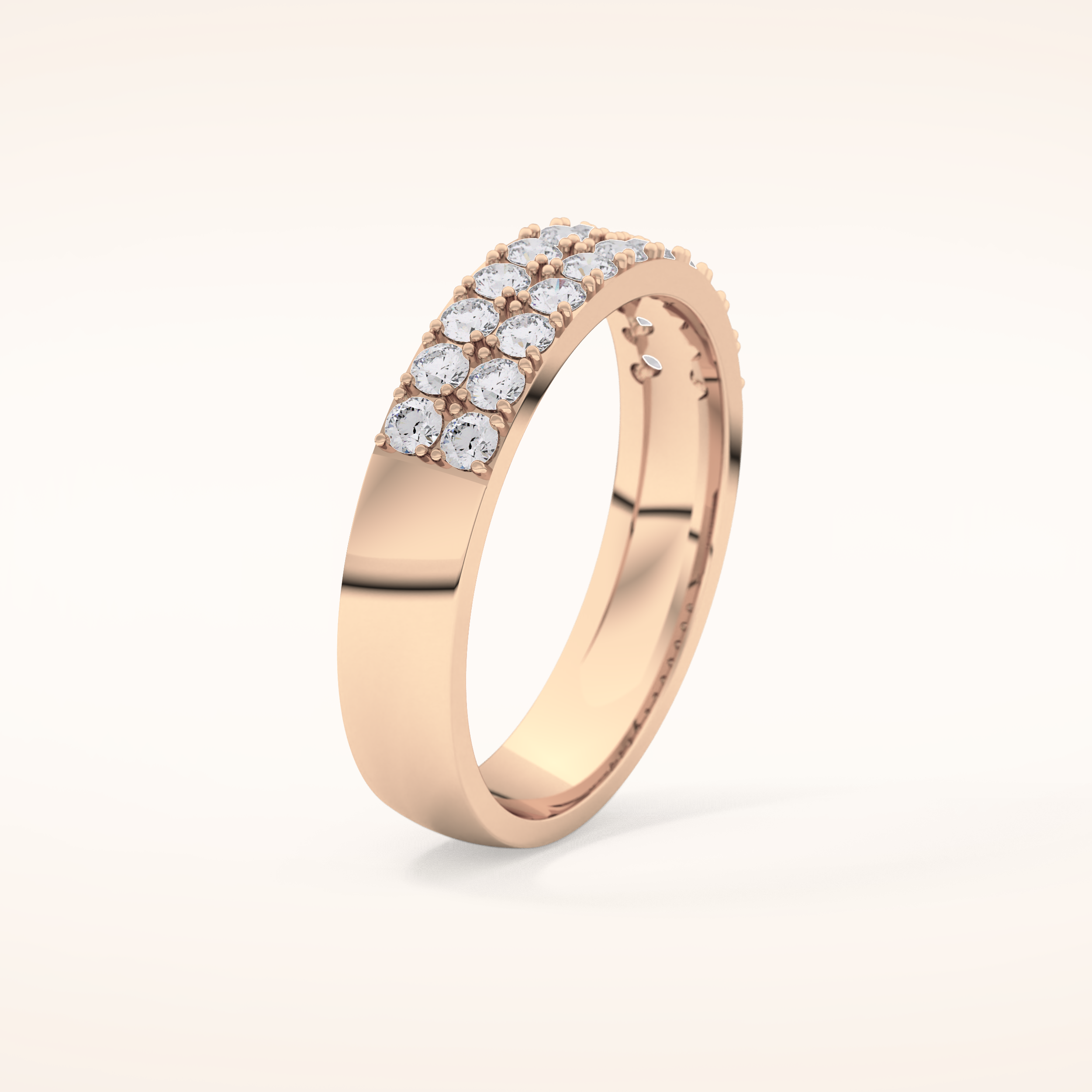0.77 TCW Round Shaped Moissanite Half Eternity Wedding Band