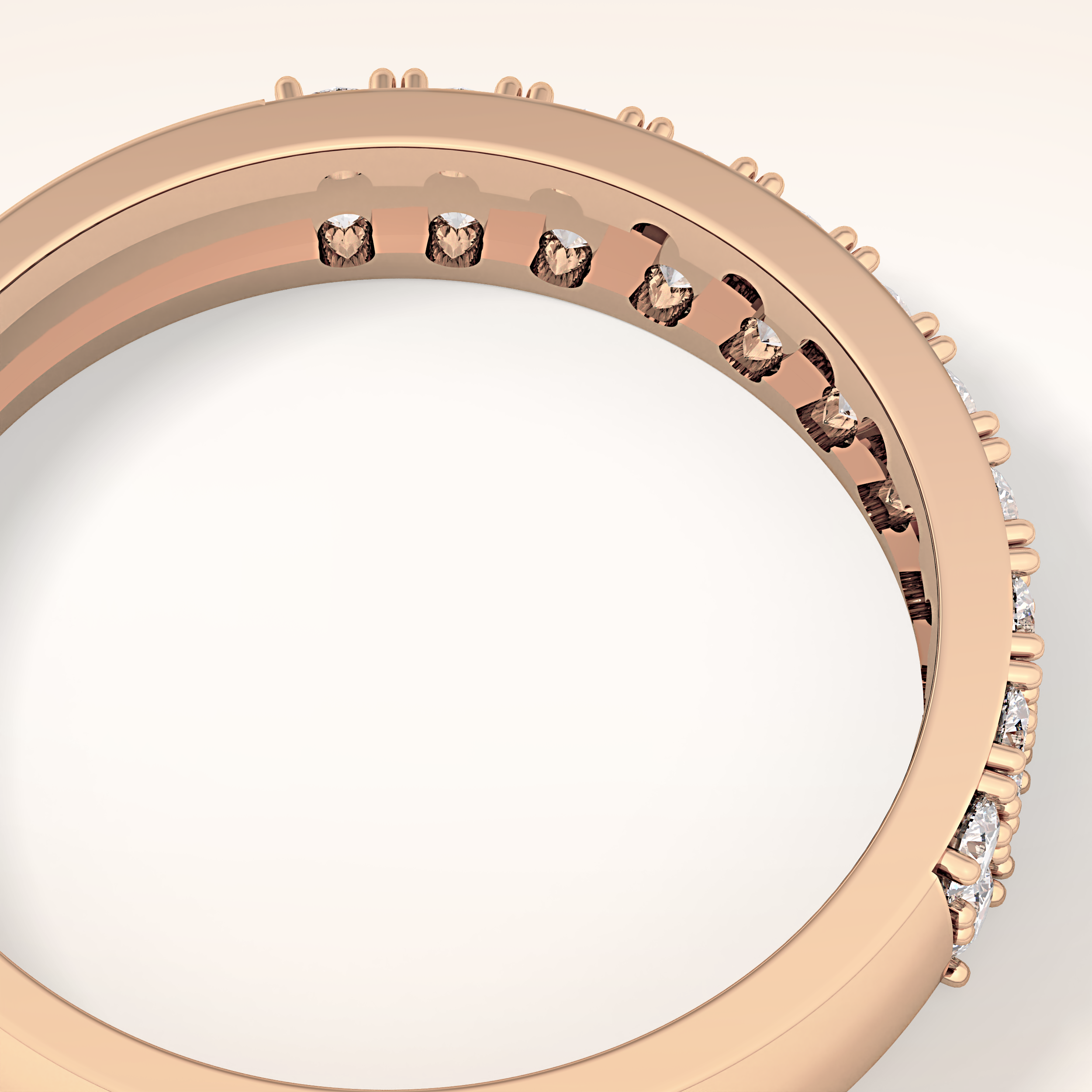 0.77 TCW Round Shaped Moissanite Half Eternity Wedding Band