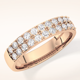 0.77 TCW Round Shaped Moissanite Half Eternity Wedding Band