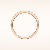 0.77 TCW Round Shaped Moissanite Half Eternity Wedding Band