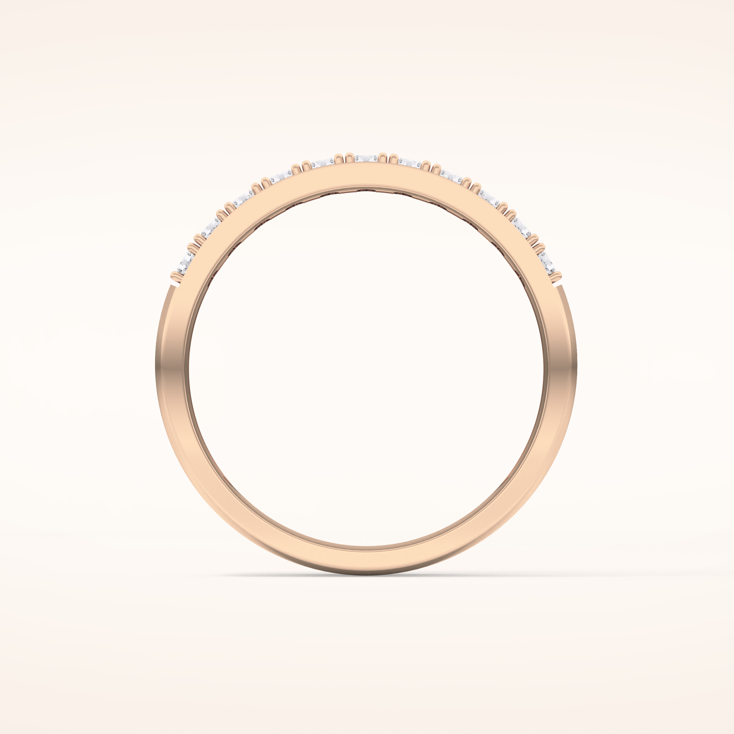 0.77 TCW Round Shaped Moissanite Half Eternity Wedding Band