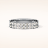 0.77 TCW Round Shaped Moissanite Half Eternity Wedding Band