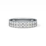 Half Eternity Wedding Band with 0.77 TCW Round Cut Moissanite – Yellow, White, or Rose Gold