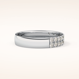 0.77 TCW Round Shaped Moissanite Half Eternity Wedding Band