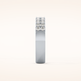 0.77 TCW Round Shaped Moissanite Half Eternity Wedding Band