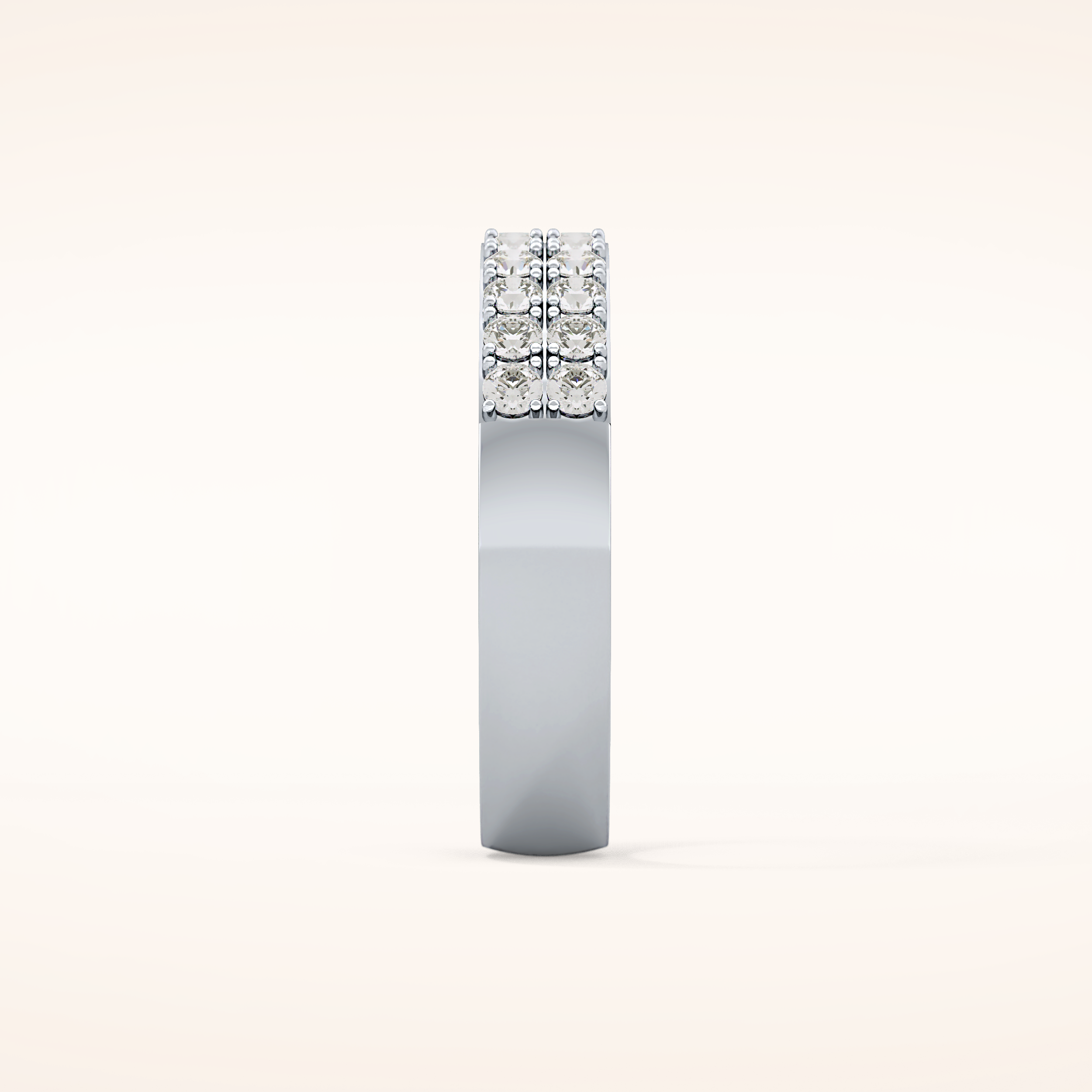 0.77 TCW Round Shaped Moissanite Half Eternity Wedding Band