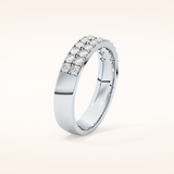 0.77 TCW Round Shaped Moissanite Half Eternity Wedding Band