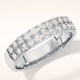 0.77 TCW Round Shaped Moissanite Half Eternity Wedding Band
