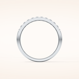 0.77 TCW Round Shaped Moissanite Half Eternity Wedding Band