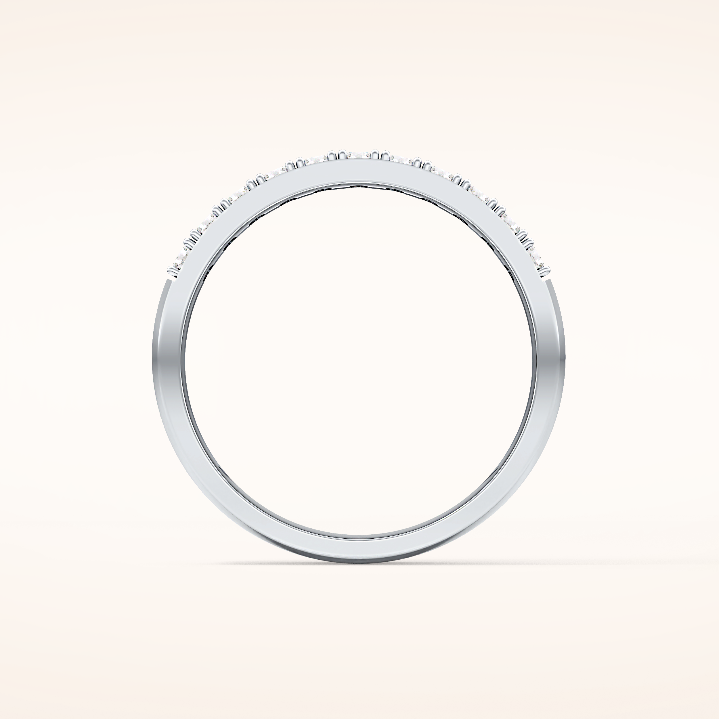 0.77 TCW Round Shaped Moissanite Half Eternity Wedding Band