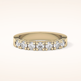 1.03 TCW Round Shaped Moissanite Half Eternity Wedding Band