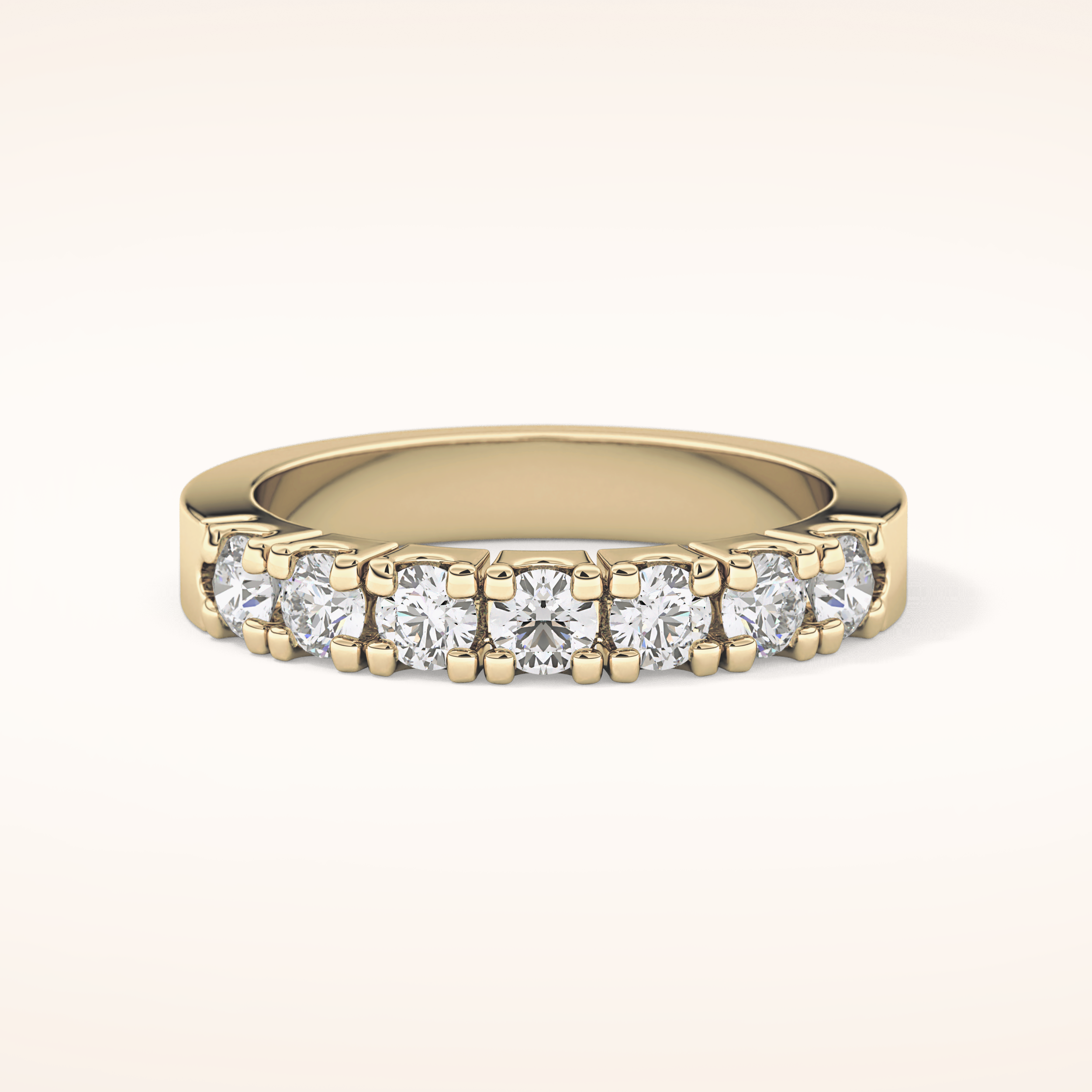1.03 TCW Round Shaped Moissanite Half Eternity Wedding Band