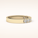 1.03 TCW Round Shaped Moissanite Half Eternity Wedding Band