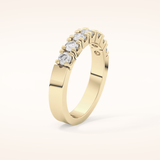 1.03 TCW Round Shaped Moissanite Half Eternity Wedding Band