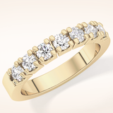 1.03 TCW Round Shaped Moissanite Half Eternity Wedding Band