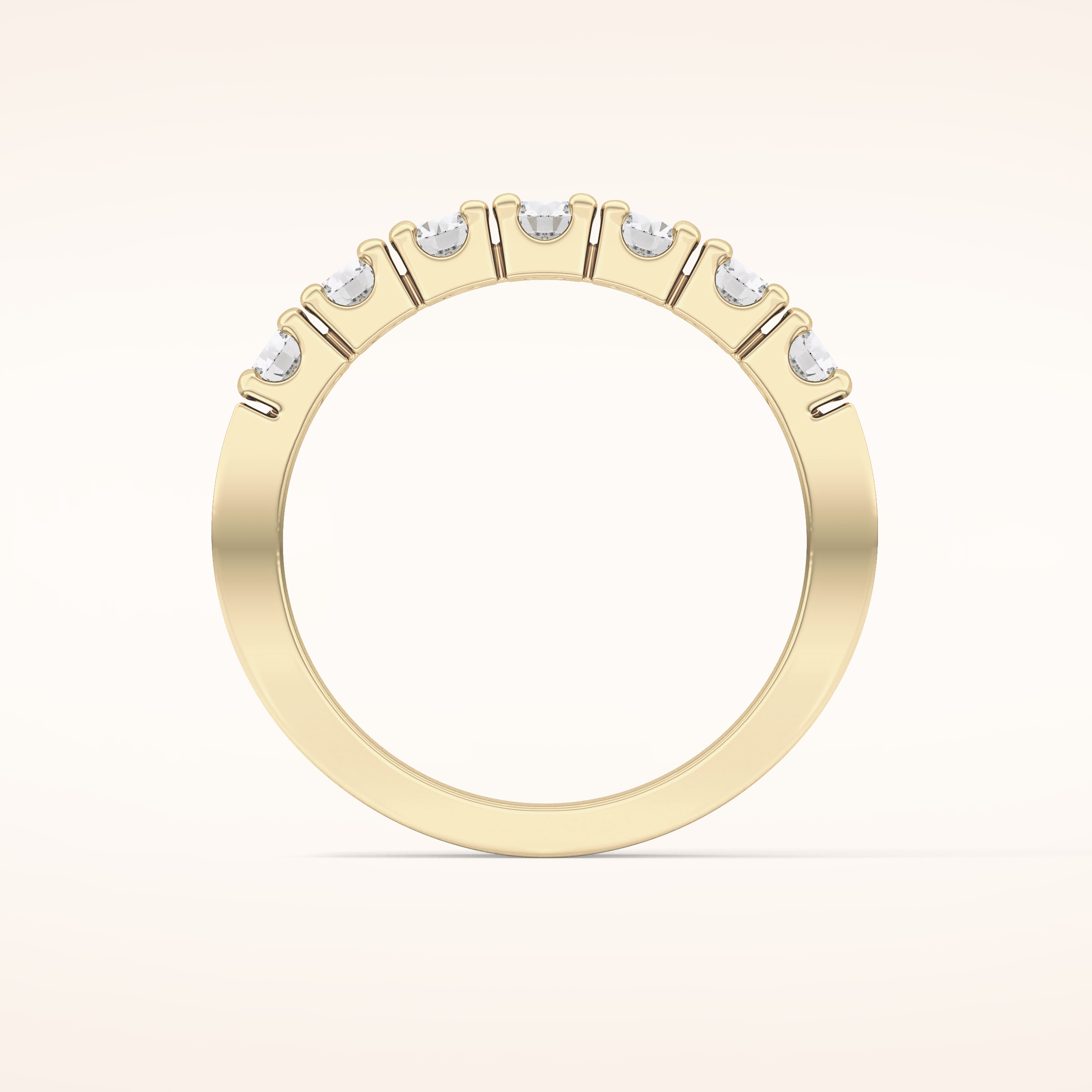 1.03 TCW Round Shaped Moissanite Half Eternity Wedding Band