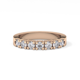 Half Eternity Wedding Band with 1.03 TCW Round Cut Moissanite – Yellow, White, or Rose Gold