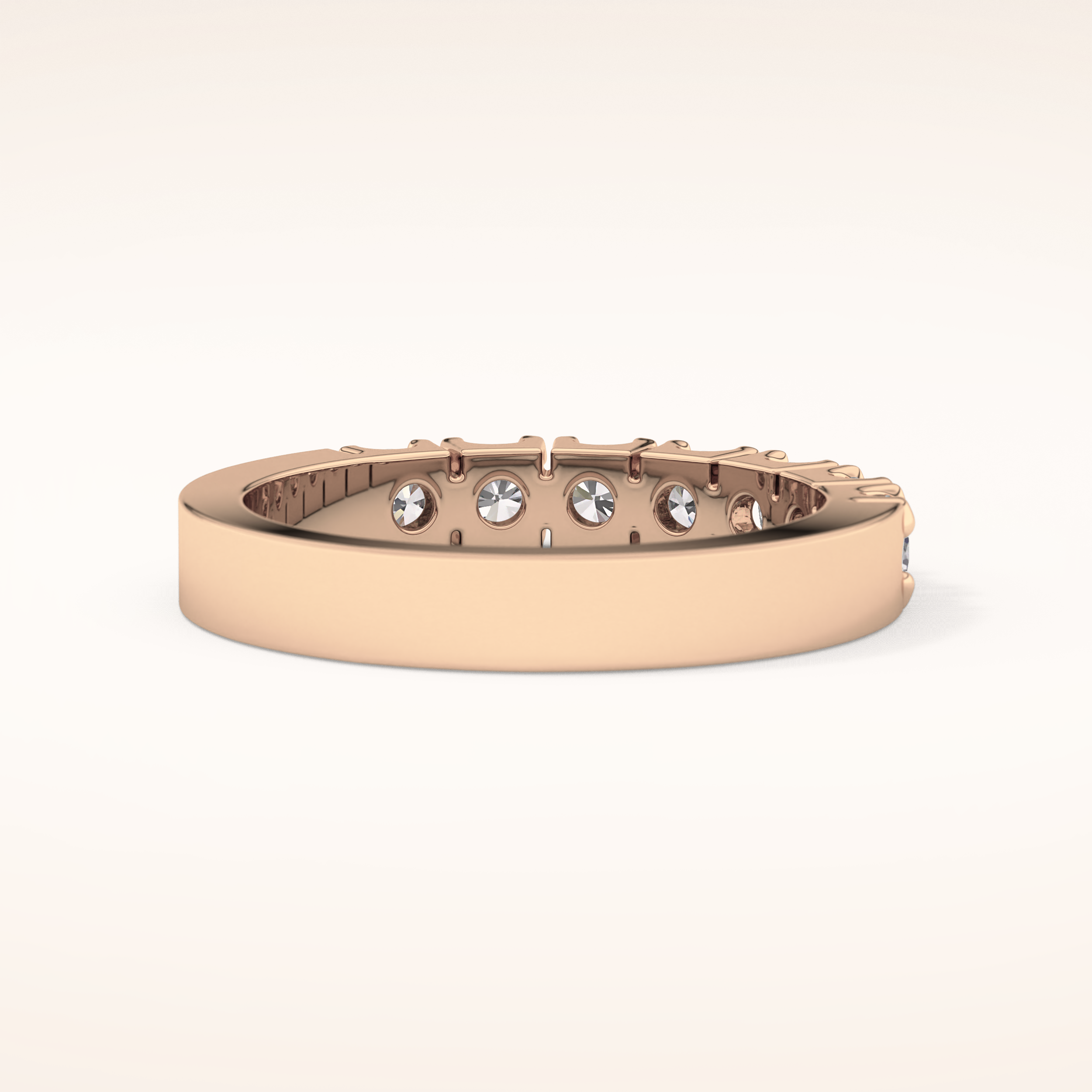 1.03 TCW Round Shaped Moissanite Half Eternity Wedding Band