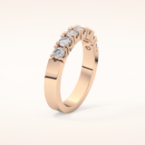 1.03 TCW Round Shaped Moissanite Half Eternity Wedding Band