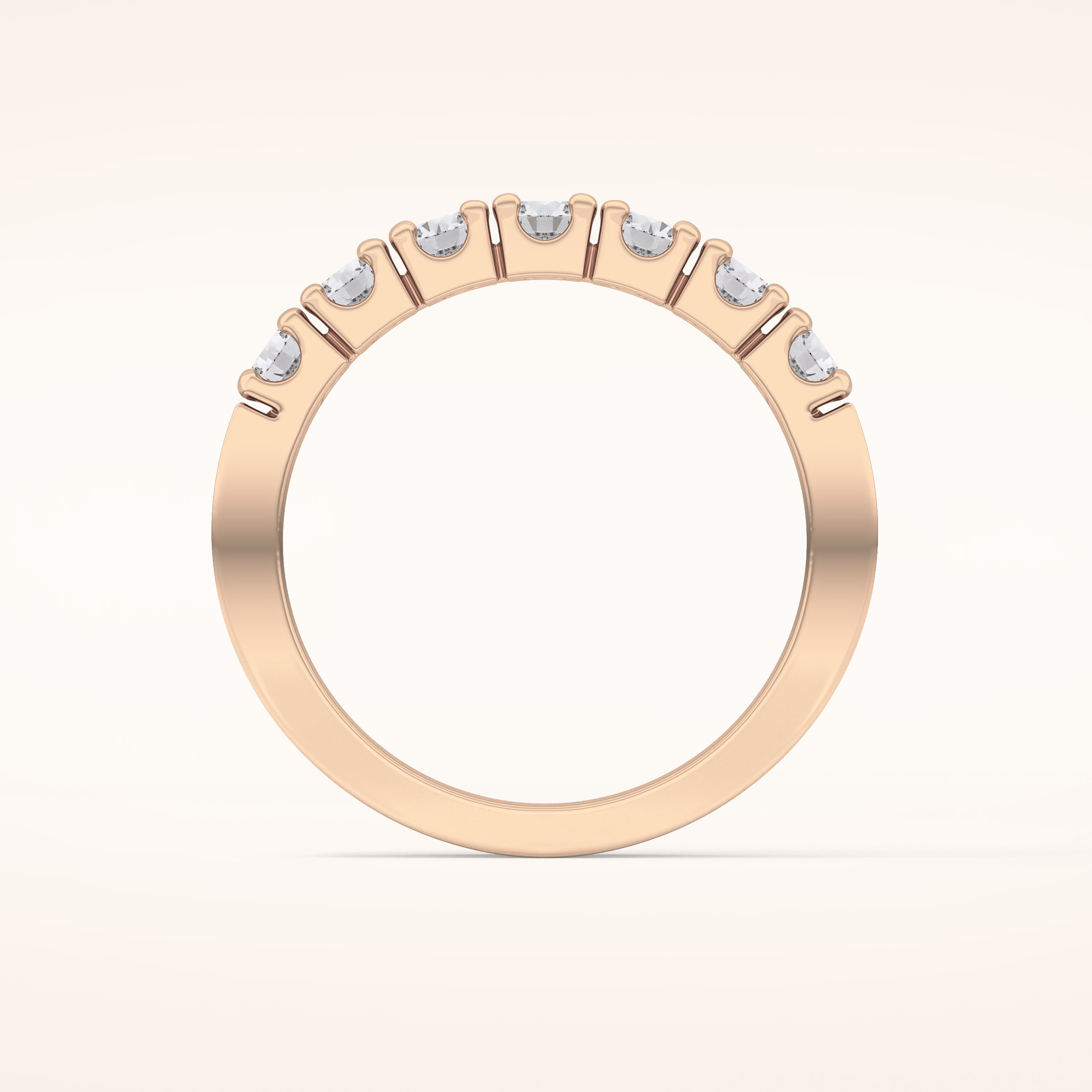 1.03 TCW Round Shaped Moissanite Half Eternity Wedding Band