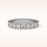 1.03 TCW Round Shaped Moissanite Half Eternity Wedding Band