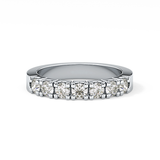 Half Eternity Wedding Band with 1.03 TCW Round Cut Moissanite – Yellow, White, or Rose Gold