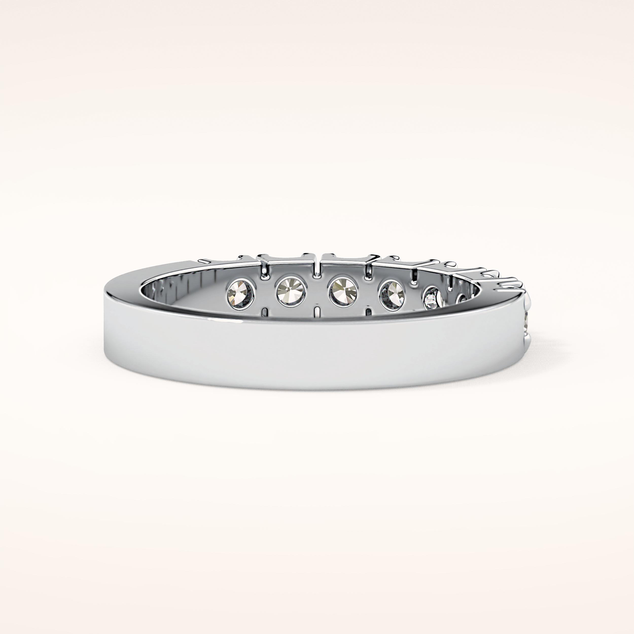 1.03 TCW Round Shaped Moissanite Half Eternity Wedding Band