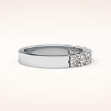 1.03 TCW Round Shaped Moissanite Half Eternity Wedding Band