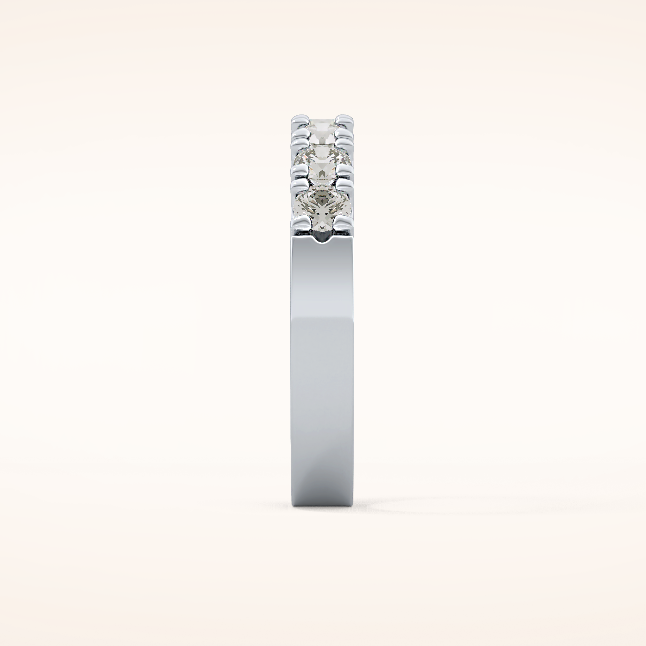 1.03 TCW Round Shaped Moissanite Half Eternity Wedding Band