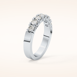 1.03 TCW Round Shaped Moissanite Half Eternity Wedding Band