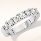 1.03 TCW Round Shaped Moissanite Half Eternity Wedding Band