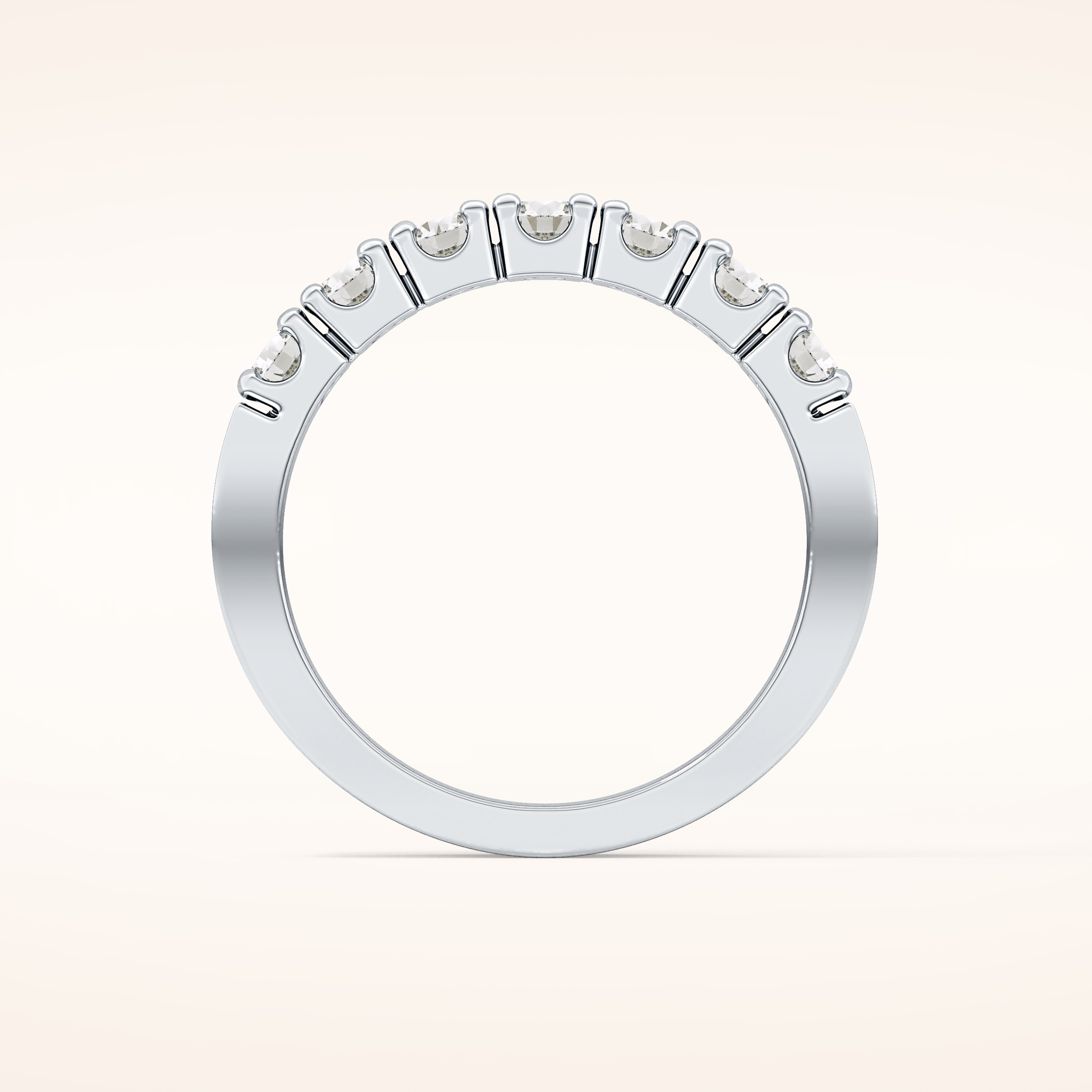 1.03 TCW Round Shaped Moissanite Half Eternity Wedding Band