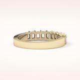 1.42 TCW Emerald Shaped Moissanite Half Eternity Wedding Band