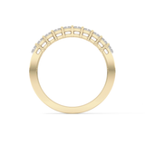 Half Eternity Wedding Band with 1.42 TCW Emerald Cut Moissanite – Yellow, White, or Rose Gold